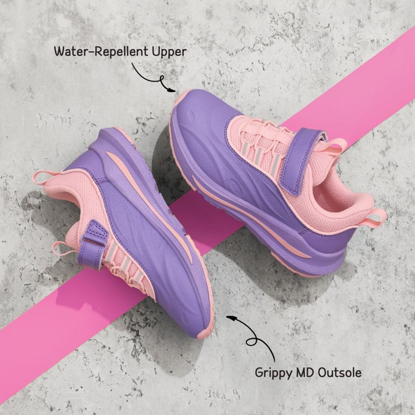 [DuraPlay Flex] Kids Protective High-Density Upper Running Shoes with Reflective Tape - PURPLE PINK - 5